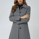 A-Line Wool-Look Coat with Wide Collar and Satin Lining
