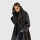 Button-Front Wool Coat with Wide Shawl Collar
