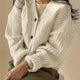 Chunky Cable Knit Cropped Cardigan with Button Front