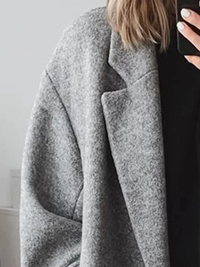 Classic Tailored Longline Overcoat in Soft Cotton Blend - Marl &amp; Mere