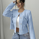 Cropped Bow-Detail Jacket with Pearl-Style Buttons