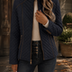 Diamond Quilted Padded Jacket with Stand Collar and Contrast Piping Trim