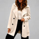 Double-Breasted Longline Coat with Wide Draped Lapels