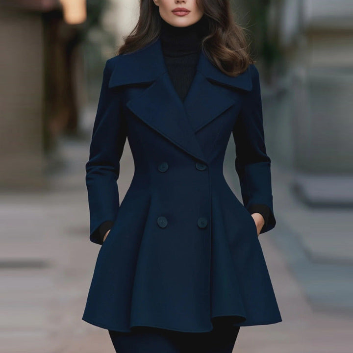Double-Breasted Peplum Blazer with Notched Lapels - Marl &amp; Mere