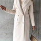 Double-Breasted Wool-Blend Long Coat with Notched Lapels