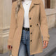 Fitted Double-Breasted Trench Coat with Gold-Tone Buttons