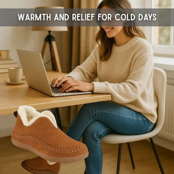 Fleece-Lined Winter Comfort Shoes with Orthopedic Footbed and Anti-Slip Sole
