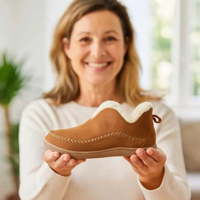 Fleece-Lined Winter Comfort Shoes with Orthopedic Footbed and Anti-Slip Sole