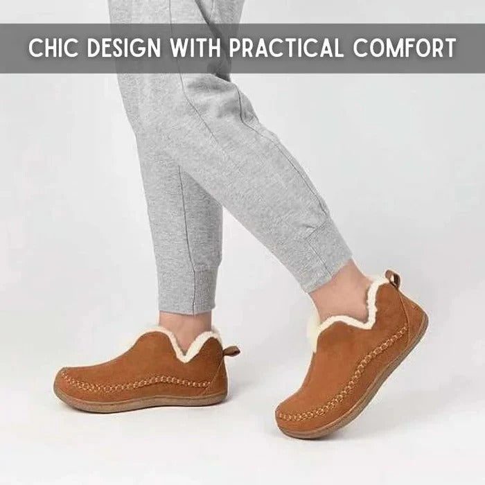 Fleece-Lined Winter Comfort Shoes with Orthopedic Footbed and Anti-Slip Sole