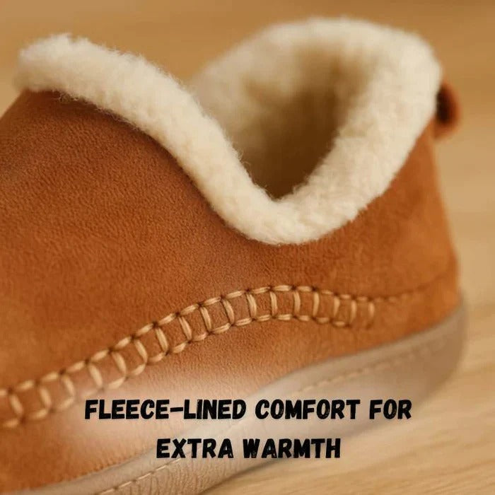 Fleece-Lined Winter Comfort Shoes with Orthopedic Footbed and Anti-Slip Sole