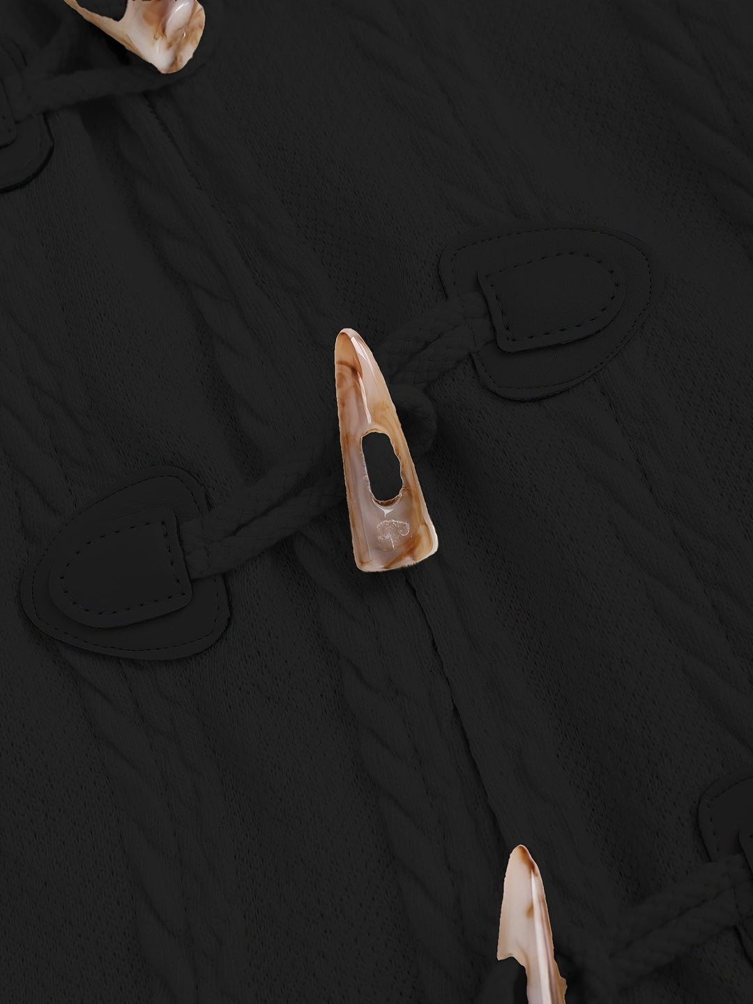 Fur-Trimmed Hooded Longline Coat with Toggle Buttons