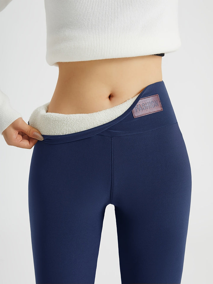 High-Waist Plush-Lined Winter Leggings