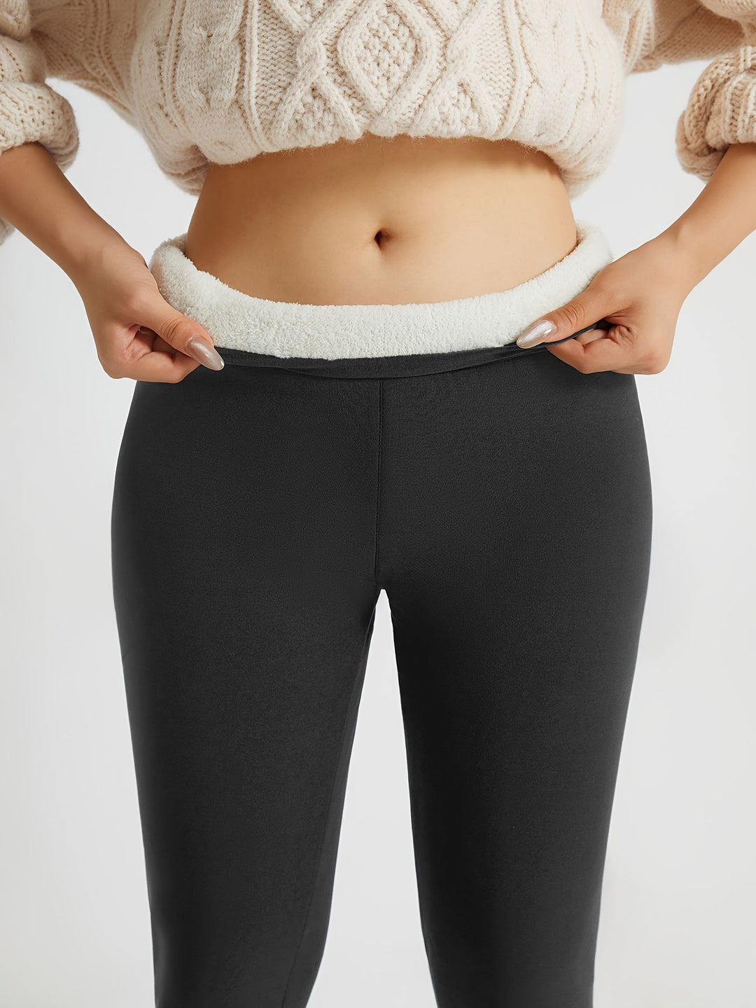 High-Waist Plush-Lined Winter Leggings