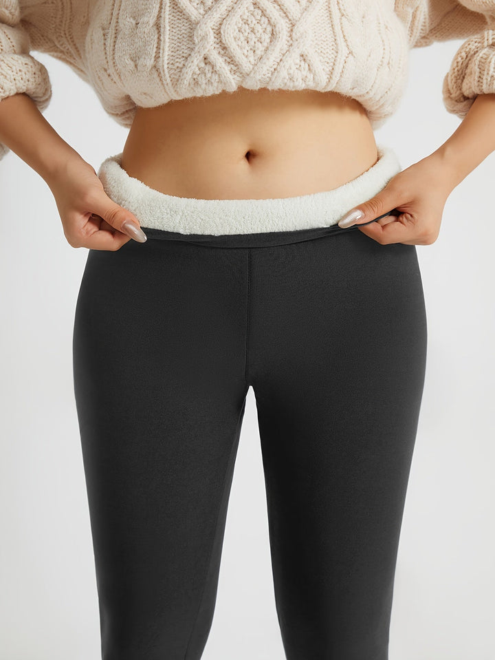 High-Waist Plush-Lined Winter Leggings