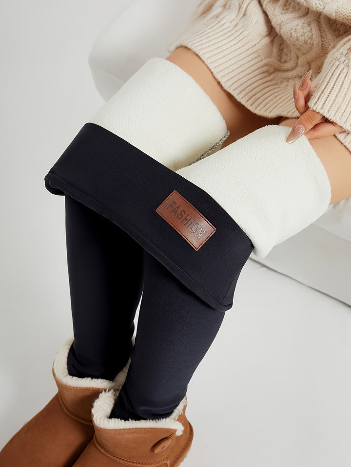 High-Waist Plush-Lined Winter Leggings