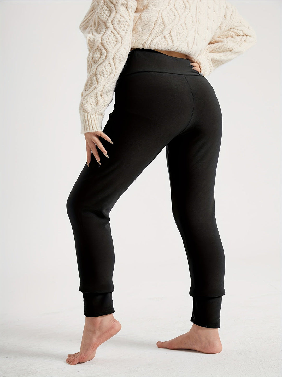 High-Waist Plush-Lined Winter Leggings