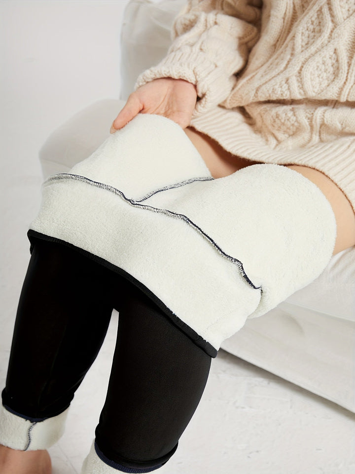 High-Waist Plush-Lined Winter Leggings
