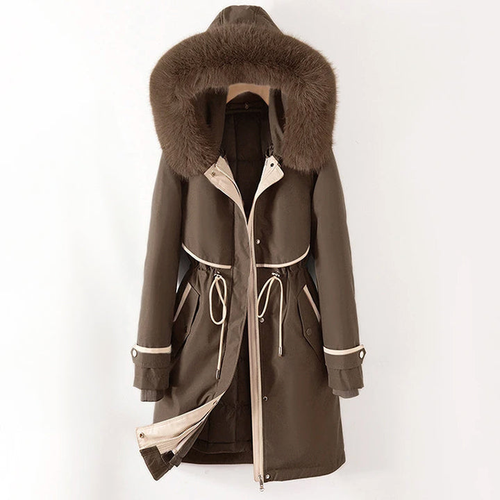 Hooded Parka with Faux Fur Trim and Drawstring Waist