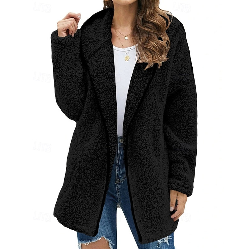 Hooded Teddy Fleece Jacket with Zip Front - Marl &amp; Mere