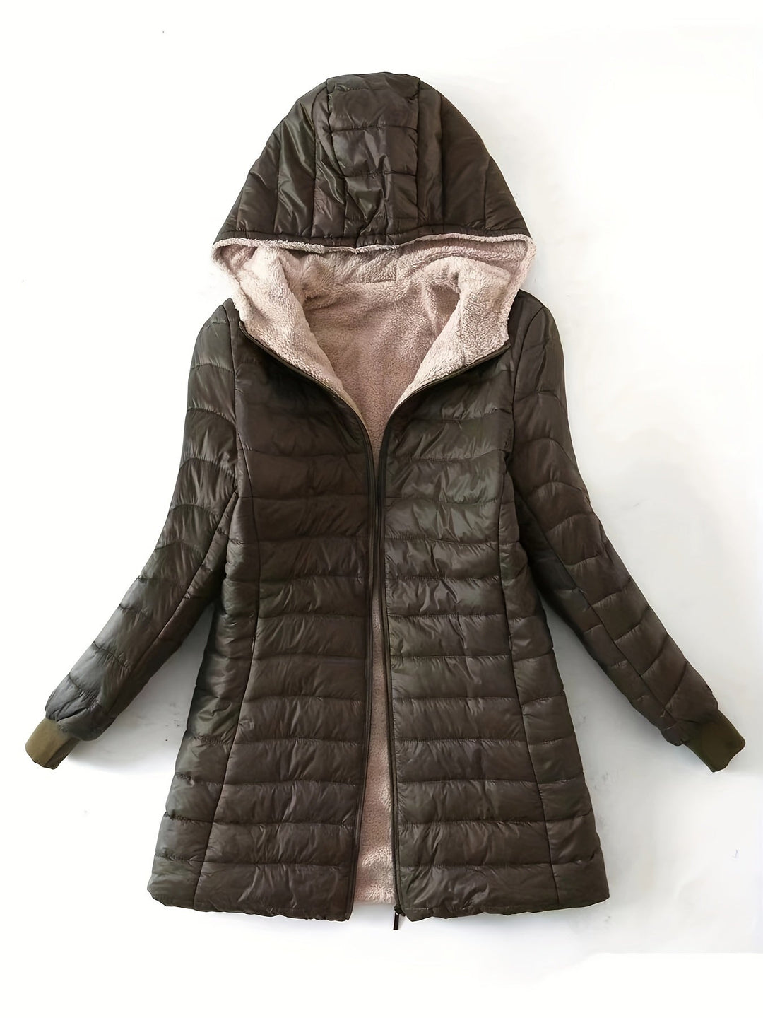 Long Waterproof Quilted Coat with Soft Faux Fur Lining