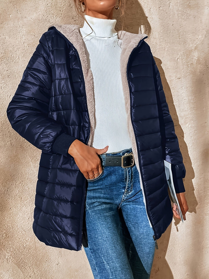 Long Waterproof Quilted Coat with Soft Faux Fur Lining