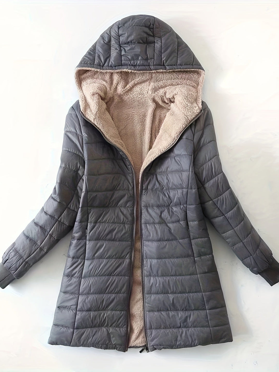 Long Waterproof Quilted Coat with Soft Faux Fur Lining - Marl &amp; Mere