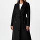 Longline Double-Breasted Belted Coat with Notch Lapels