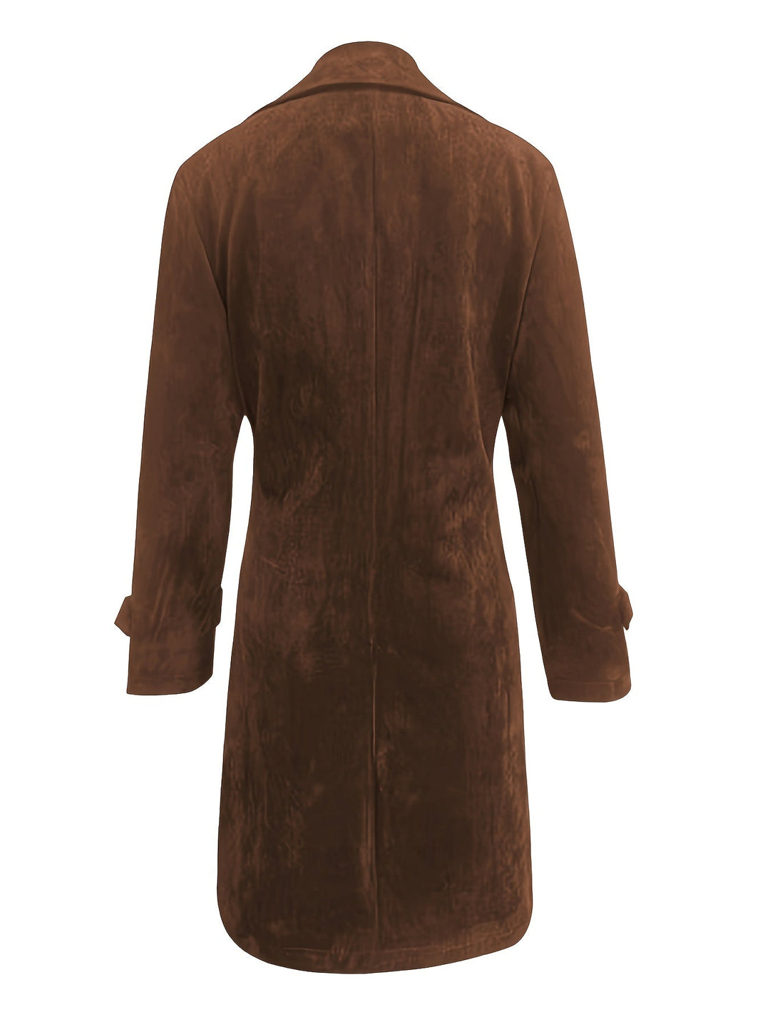 Longline Single-Breasted Coat with Notch Lapels