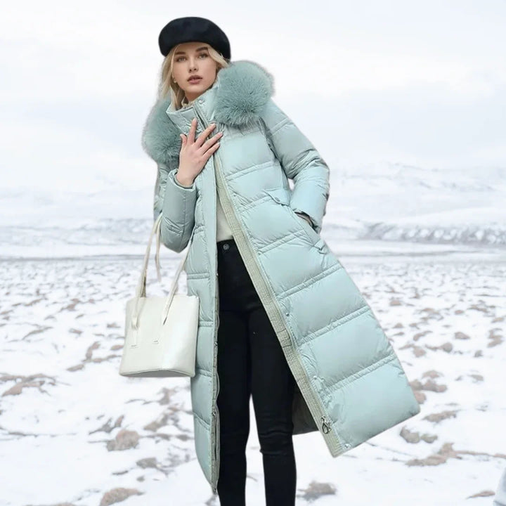 Loose-Fit Winter Parka with Fur-Trimmed Hood and Water-Repellent Finish