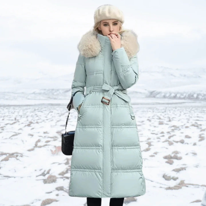 Loose-Fit Winter Parka with Fur-Trimmed Hood and Water-Repellent Finish