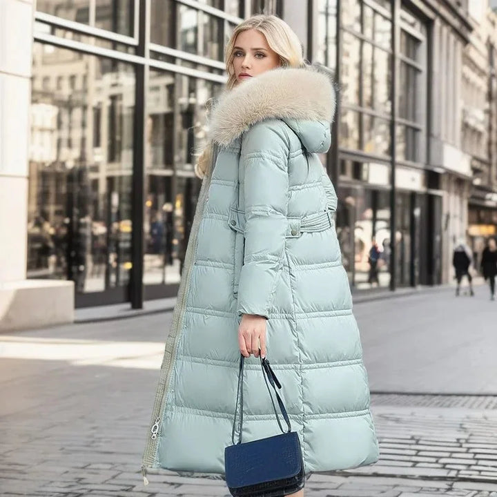 Loose-Fit Winter Parka with Fur-Trimmed Hood and Water-Repellent Finish
