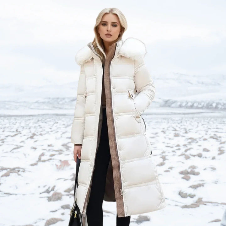 Loose-Fit Winter Parka with Fur-Trimmed Hood and Water-Repellent Finish