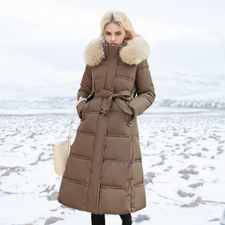Loose-Fit Winter Parka with Fur-Trimmed Hood and Water-Repellent Finish