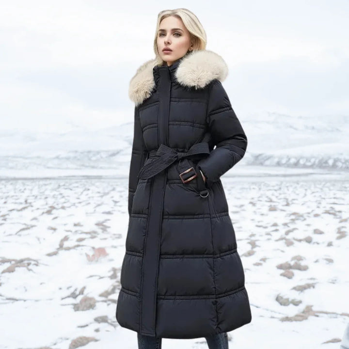Loose-Fit Winter Parka with Fur-Trimmed Hood and Water-Repellent Finish