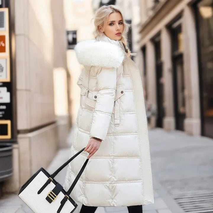 Loose-Fit Winter Parka with Fur-Trimmed Hood and Water-Repellent Finish - Marl &amp; Mere