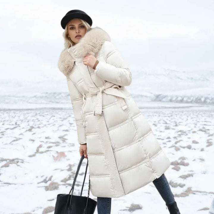 Loose-Fit Winter Parka with Fur-Trimmed Hood and Water-Repellent Finish - Marl &amp; Mere