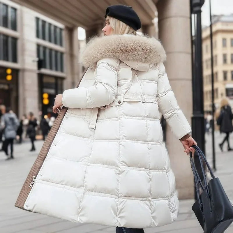 Loose-Fit Winter Parka with Fur-Trimmed Hood and Water-Repellent Finish - Marl &amp; Mere