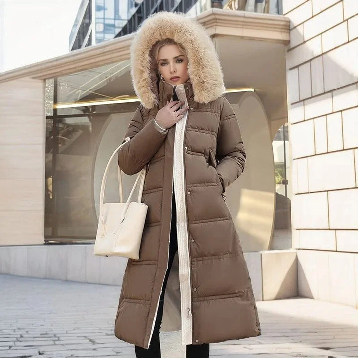 Loose-Fit Winter Parka with Fur-Trimmed Hood and Water-Repellent Finish - Marl &amp; Mere