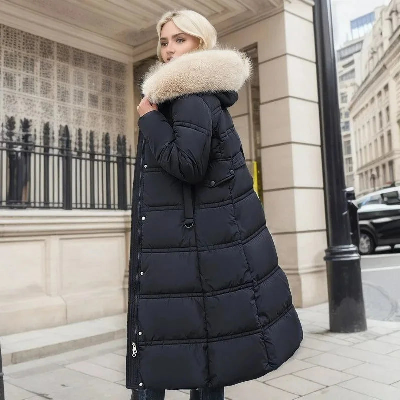 Loose-Fit Winter Parka with Fur-Trimmed Hood and Water-Repellent Finish - Marl &amp; Mere
