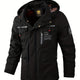 Men's Waterproof Hooded Winter Jacket with Windproof Shell and Utility Pockets