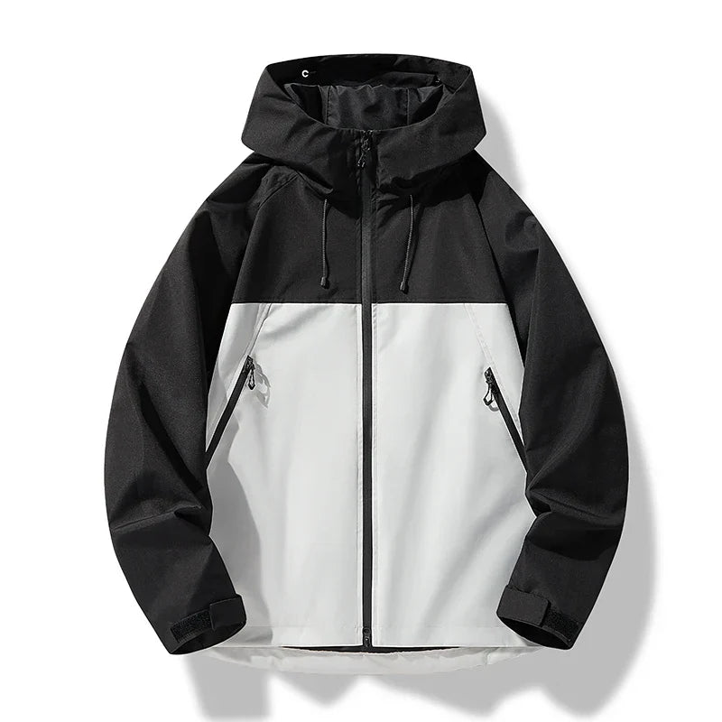Men's All-Weather Hooded Shell Jacket with Zip Pockets