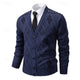 Men's Argyle Knit V-Neck Cardigan with Button Front