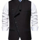 Men's Asymmetric Button Tailored Waistcoat with Stand Collar
