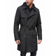 Men's Belted Double-Breasted Trench Coat with Water-Resistant Shell