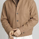 Men's Button-Front Bomber Jacket with Stand Collar
