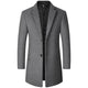 Men's Classic Wool Coat with Quilted Lining and Notch Lapels