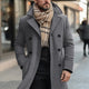 Men's Double-Breasted Overcoat with Wide Notch Lapels