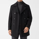 Men's Double-Breasted Wool Peacoat with Wide Notch Lapels