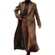 Men's Full-Length Double-Breasted Overcoat with Corduroy Collar