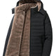 Men's Hooded Insulated Coat with Plush Lining and Quilted Front